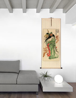 Loyalty & Righteousness for 1000 Years - Chinese Scroll living room view