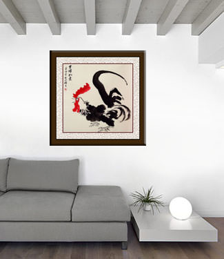 Rooster Painting living room view