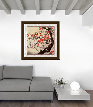 Chinese Bird and Flower Painting living room view