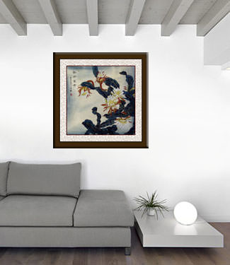Chinese Flower Painting living room view