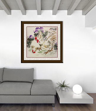 Chinese Chicken Painting living room view