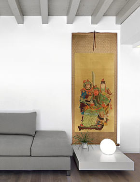 Three Brothers - Partial-Print Wall Scroll living room view