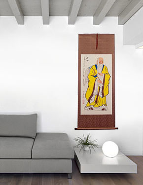 Philosopher Lao Tzu / Laozi Wall Scroll living room view