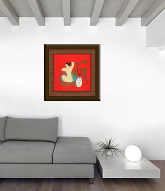 Bathing Lady - Chinese Modern Art Painting living room view