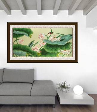 Large Colorful Dragon Painting living room view