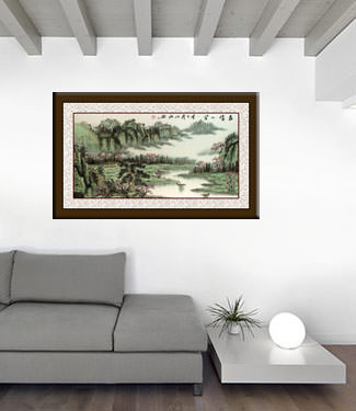 Warmth of Spring Inspires Mankind - Asian Art Landscape living room view