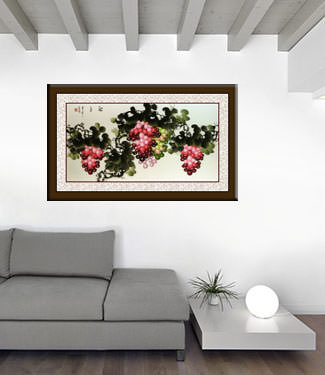 Colorful Peony Flowers Painting living room view