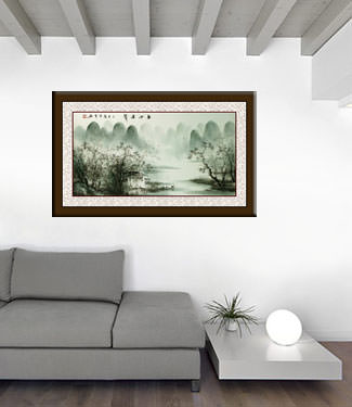Silence of Spring Rain - South China Li River Village Home Landscape living room view