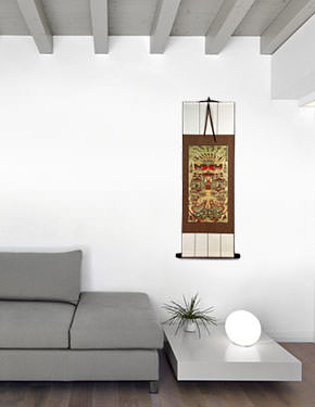 Buddhist Paradise Altar Print - Wall Scroll living room view