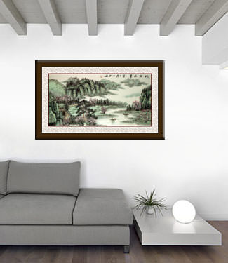 Boundless Scenery - Large Chinese Landscape Painting living room view