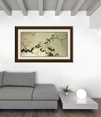 Birds on Branch -  Large Painting living room view