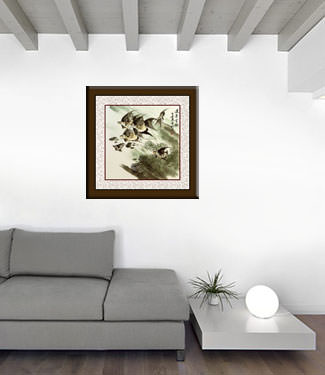 Chinese Angel Fish Painting living room view