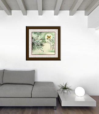 Birds and Plum Blossom Moon Light Painting living room view