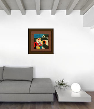 Asian Woman Going Shopping - Modern Art Painting living room view