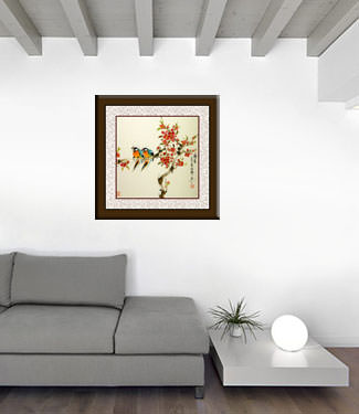 Birds and Blossoms Painting living room view