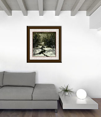 Chinese Cranes Landscape Painting living room view