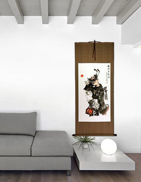 Zhong Kui Ghost Warrior - Wall Scroll living room view