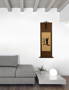 Taoism/Daoism Tao/Dao Calligraphy Scroll living room view