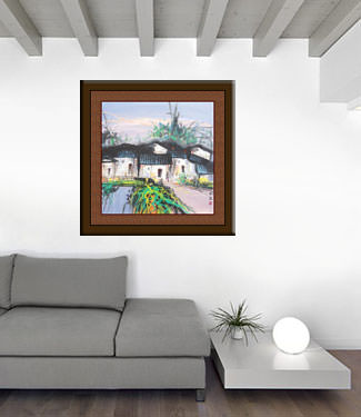 Suzhou in the Spring - Chinese Venice Landscape Painting living room view