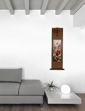 Chinese Monkey Wall Scroll living room view