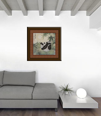 Happy Pandas - Chinese Panda Painting living room view
