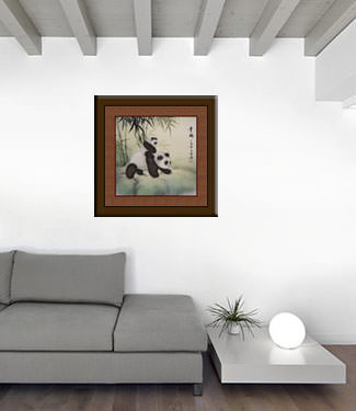 Panda Bear Painting living room view
