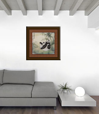 Happy Times Pandas - Chinese Panda Painting living room view