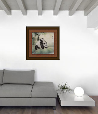 Panda Bears Painting living room view