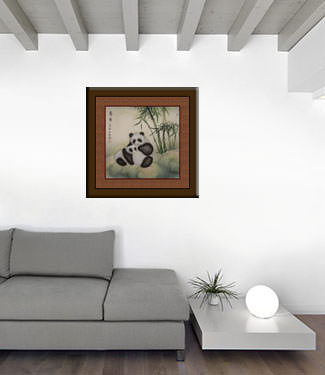Benevolent Pandas - Chinese Panda Painting living room view