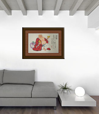 Chinese Happy Buddha Painting living room view