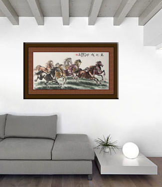 Large Chinese Horse Painting living room view