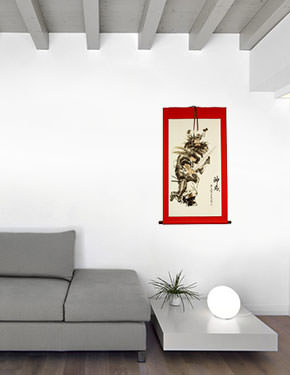 Zhong Kui - Ghost Warrior Wall Scroll living room view