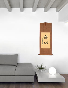 Without Mind / MuShin - Japanese Kanji Wall Scroll living room view