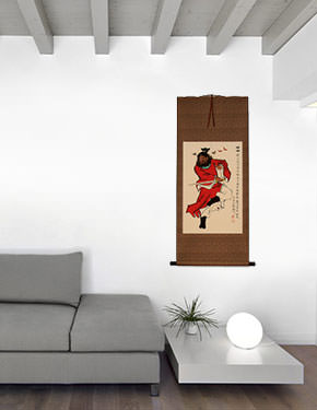 Zhong Kui - Demon Warrior Wall Scroll living room view
