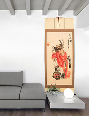 Zhong Kui - Ghost Warrior Wall Scroll living room view