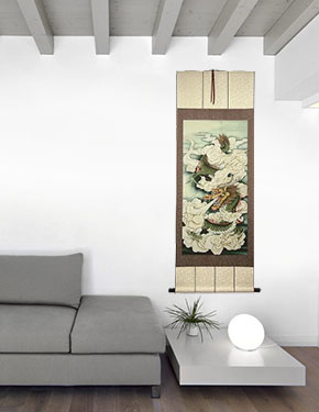 Large Dragon Print - Wall Scroll living room view