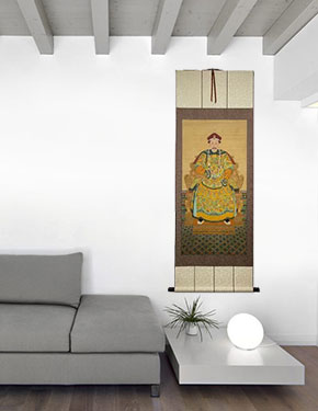 Emperor Ancestor - Chinese Giclee Print Wall Scroll living room view