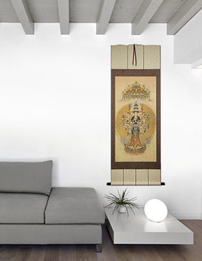 Guanyin - The Buddha of Compassion - Giclee Print - Wall Scroll living room view