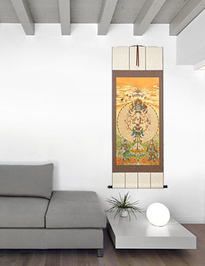1000 Hands and Eyes of Guanyin Buddha - Giclee Print - Wall Scroll living room view