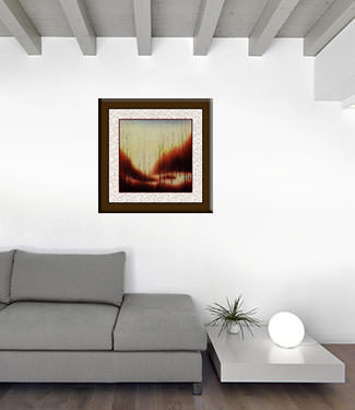 Sunset Dyes the Forest with Color - Asian Landscape Painting living room view